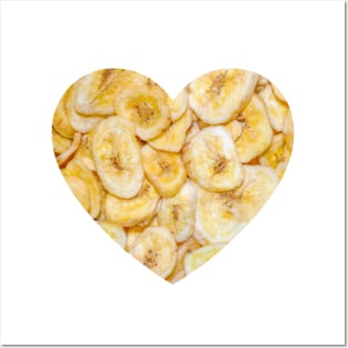 Banana Chips Snack Food Photo Heart Posters and Art